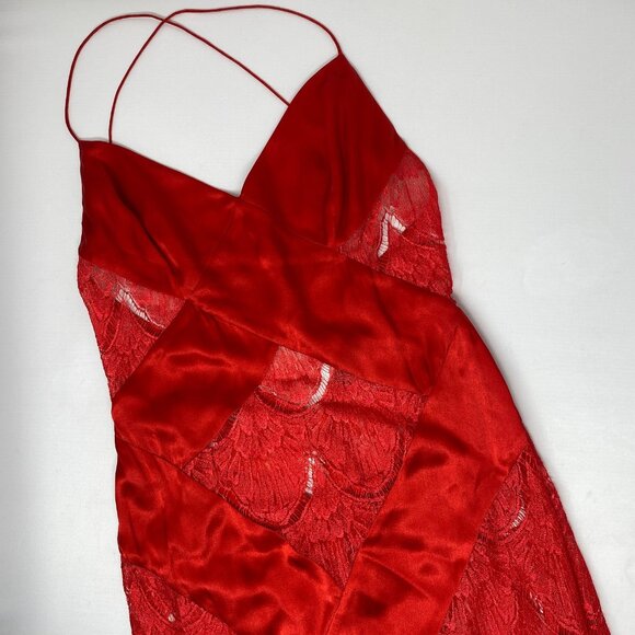 Agent Provocateur Emie SOIREE Red Silk Maxi Slip Dress AP2 Small - Picture 6 of 15